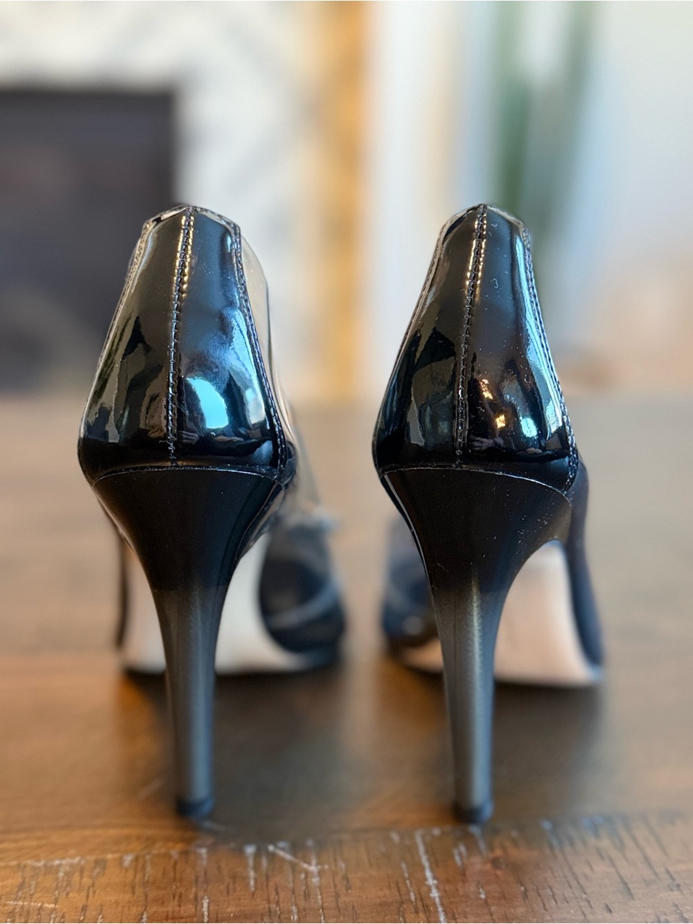 Black Patent Good American “Cinder F*cking Rella” Heels - Picture 4 of 5